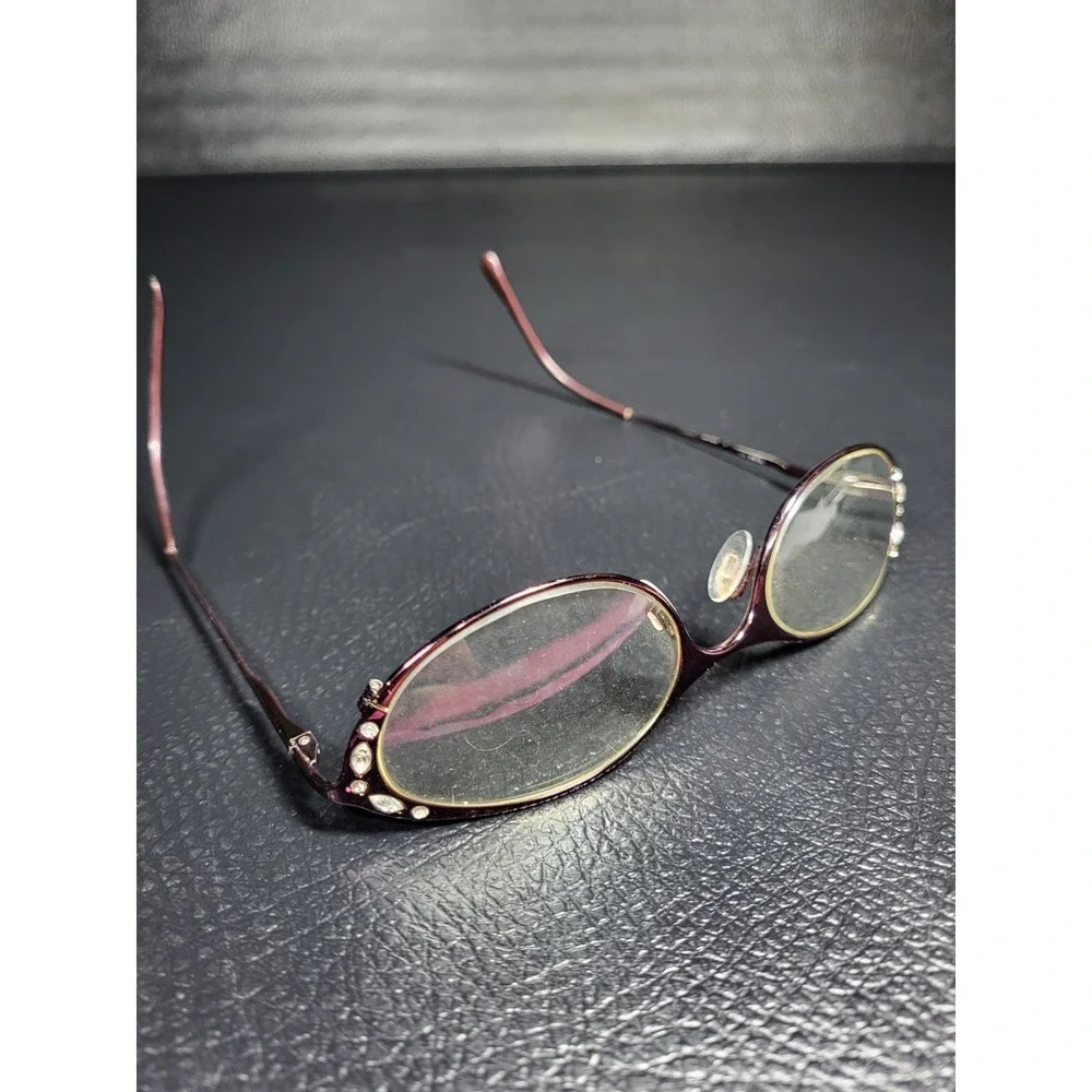 Tura MOD 851 Women Oval Crystals Purple Gray glasses‎ Not Sure Of Prescription